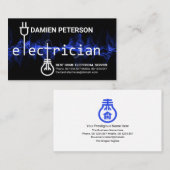 Blue Lightning Electrician Bulb Power Plug-Schaltu Visitenkarte (Vorne/Hinten)