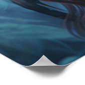 Blue Lightning Lion Face Art Poster (Ecke)