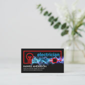 Blue Lightning Power Electrical Wiring Visitenkarte (Stehend Vorderseite)
