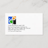 Blue Lightning Powers Electrical Service Visitenkarte (Rückseite)