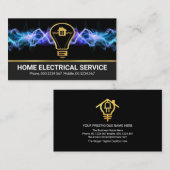 Blue Lightning Strike Gold Bulb Zuhause Electricia Visitenkarte (Vorne/Hinten)