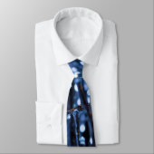 Blue Lights Abstrakt Neck Tie Krawatte (Gebunden)