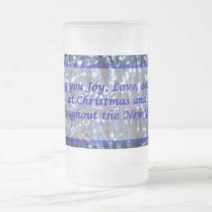 Blue Lights Abstrakt Text Mattiert Glass Beer Tass Mattglas Bierglas
