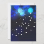 Blue Lights Diamond Wedding Dress Brautparty Einladung (Rückseite)