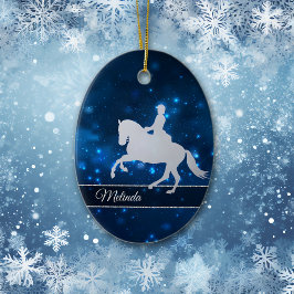 Blue Lights Silver Silhouette Reiter Keramik Ornament