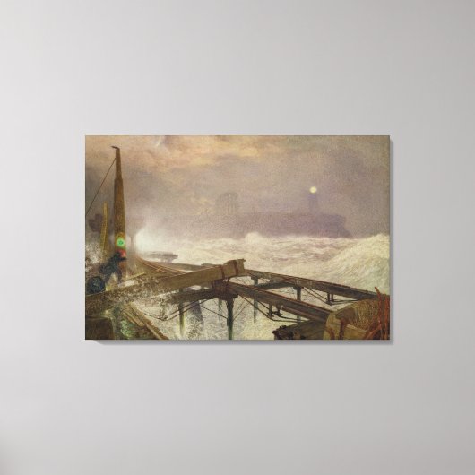 Blue Lights, Teignemouth Pier - Lampen beleuchten Leinwanddruck (Vorderseite)