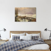 Blue Lights, Teignemouth Pier - Lampen beleuchten Leinwanddruck (Insitu (Schlafzimmer))