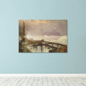 Blue Lights, Teignemouth Pier - Lampen beleuchten Leinwanddruck (Insitu (Holzboden))