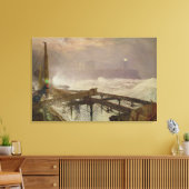 Blue Lights, Teignemouth Pier - Lampen beleuchten Leinwanddruck (Insitu (Wohnzimmer))