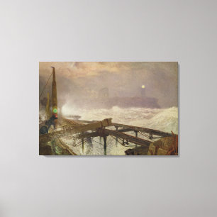 Blue Lights, Teignemouth Pier - Lampen beleuchten Leinwanddruck