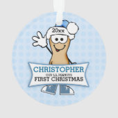 Blue Lil Peanut Baby's 1. Weihnachten Ornament (Rückseite)