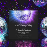 Blue Lila 50. Geburtstagsparty Disco Ball Einladung<br><div class="desc">Lila und Blue Fiftieth Birthday Party Disco Ball Party Einladung. Die 50. Geburtstagsfeier lädt zu einer modernen 50. Geburtstagsparty ein. Auf Wunsch können vom Designer angepasste Produkte erstellt werden.</div>