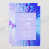 Blue Lila Abstrakt Empire Nest Party Einladung (Vorne/Hinten)