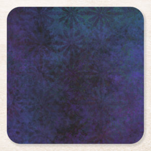 Blue & Lila Abstrakt, Grungy Digital Art Rechteckiger Pappuntersetzer