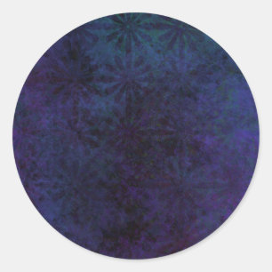 Blue & Lila Abstrakt, Grungy Digital Art Runder Aufkleber