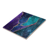 Blue Lila Aqua Gold Veins Agate Fliese (Seite)