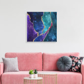 Blue Lila Aqua Gold Veins Agate Leinwanddruck (Insitu (Wohnzimmer))
