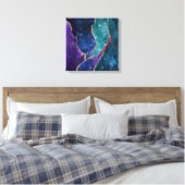 Blue Lila Aqua Gold Veins Agate Leinwanddruck (Insitu (Schlafzimmer))