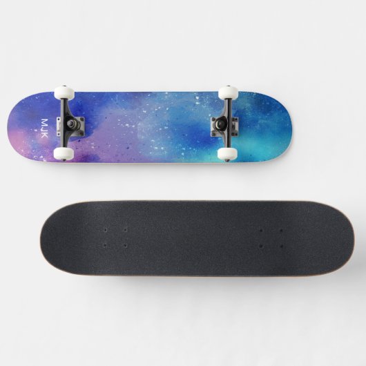 Blue Lila Aqua Monogram Skateboard (Horizontal)