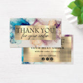 Blue lila Aquarellfarbe Dank Discount Card (Schreibtisch)
