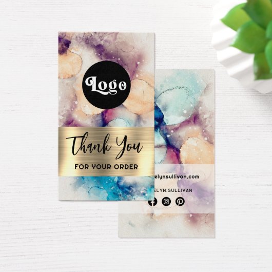 Blue lila Aquarellgoldfolie (Schreibtisch)