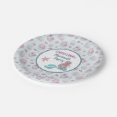 Blue Lila Black Mermaid Birthday Party Pappteller (Schrägansicht)