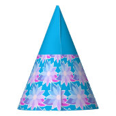 Blue Lila Blume Party Time Partyhütchen (Rückseite)