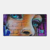 Blue Lila Bold Graffiti Girl Schreibtischunterlage (Vorderseite)