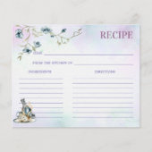 Blue lila Brautparty Tee Party Rezept Karte (Vorderseite)