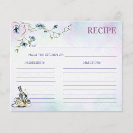 Blue lila Brautparty Tee Party Rezept Karte