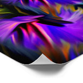 Blue Lila Brush Wirbel Abstrakt Poster (Ecke)