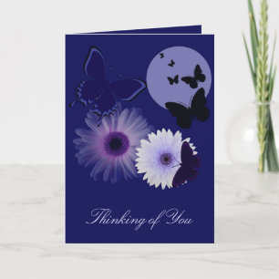 Blue Lila Butterfly und Daisy DENKEN SIE Karte