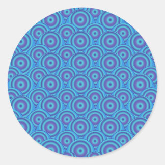 Blue & Lila Circles Fun on Blue! nahtlos Runder Aufkleber