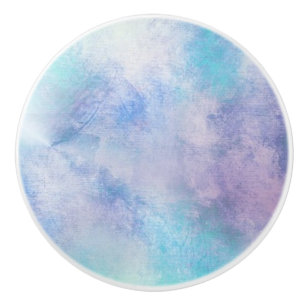 BLUE & LILA CLOUD DESIGN AUF EINER KERAMIK KERAMIKKNAUF