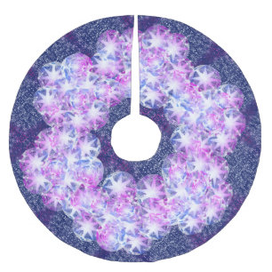 Blue Lila Compass Gemstone Kristall Look Polyester Weihnachtsbaumdecke