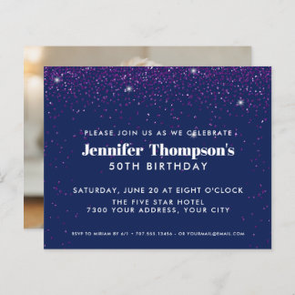 Blue lila Confetti Glitzer 50. Geburtstag Foto