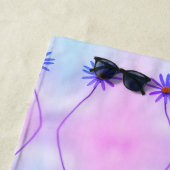 Blue Lila Daisy Pattern Beach Handtuch (Beispiel)
