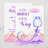*~* Blue Lila Dragon Baby Boy Shower Einladung (Vorne/Hinten)
