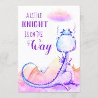 *~* Blue Lila Dragon Baby Boy Shower Einladung