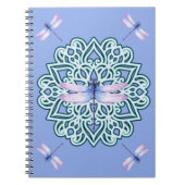 Blue Lila Dragonfly Mandala Notebook Notizblock (Vorderseite)
