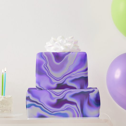 Blue & Lila Elegante Marble Abstrakt Geschenkpapier (Partygeschenke)