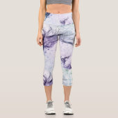 Blue Lila Feather Lite Capri Leggings (Vorderseite)