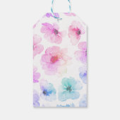 Blue Lila Floral Gold Rahmen Chic Wedding Geschenkanhänger (Rückseite)