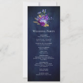 Blue Lila Floral Indian Peacock Wedding Program (Rückseite)