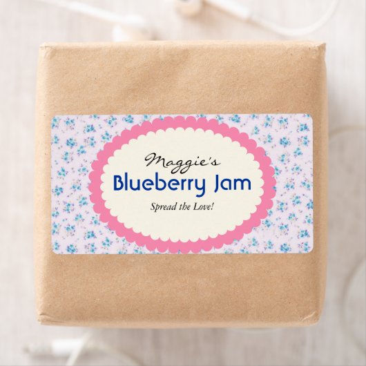 Blue Lila Floral Jam Jar Labels, kundenspezifisch (Insitu)