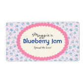 Blue Lila Floral Jam Jar Labels, kundenspezifisch (Vorne)