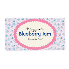 Blue Lila Floral Jam Jar Labels, kundenspezifisch