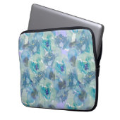 Blue Lila Floral Laptop Sleeve (Vorderseite Links)