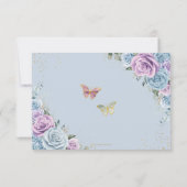 Blue Lila Floral Twins Quinceanera Kalender Save The Date (Rückseite)