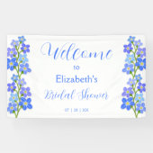 Blue Lila Floral Vergiss-Me-Nots-Brautparty Banner (Horizontal)